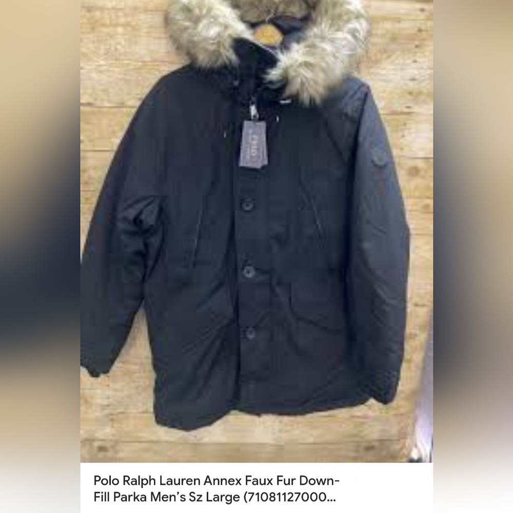 Polo Down Winter coat black with fur hood